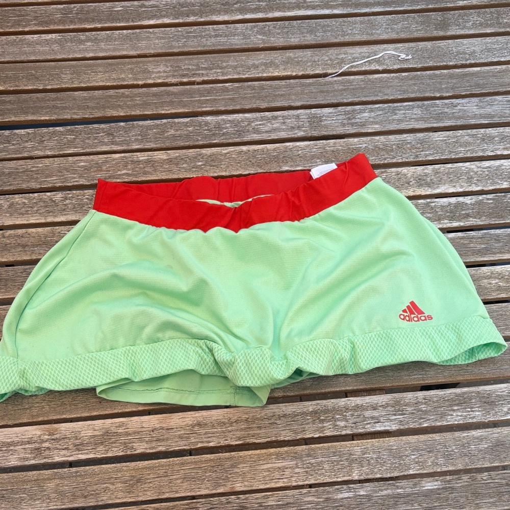 Adidas Mint Green and Red Sports Shorts